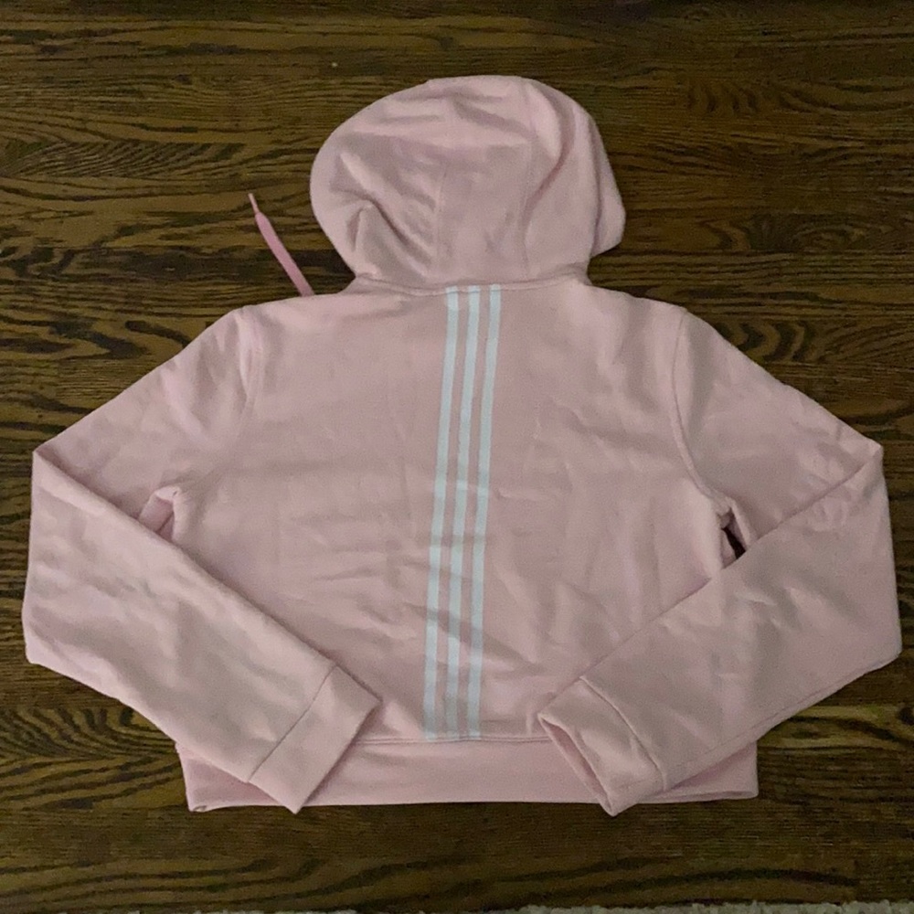 COPY - Cropped, light pink, Adidas hoodie, Medium - Picture 3 of 3